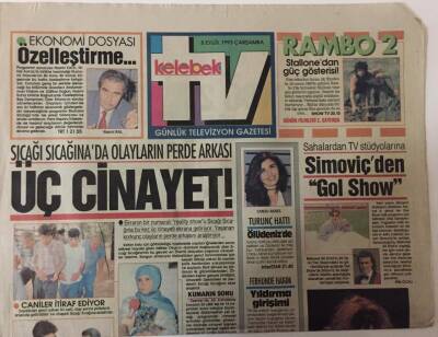 Hürriyet Gazetesi Kelebek TV Eki 8 Eylül 1993 - Simoviçden Gol Show GZ25151 - 1