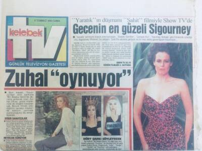 Hürriyet Gazetesi Kelebek Tv Eki 9 Temmuz 1993 - Zuhal Olcay Oynuyor GZ40455 - 1