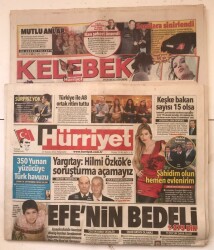 Hürriyet Gazetesi Kelebek Ve Pazar Eki İle 29 Kasım 2012 - Yılbaşı Sırrı Orpheus Mozaiği GZ7271 - 2