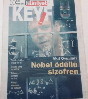 Hürriyet Gazetesi Keyif Eki 10 Mart 2002 - Nobel Ödüllü Şizofren GZ46929 - 1