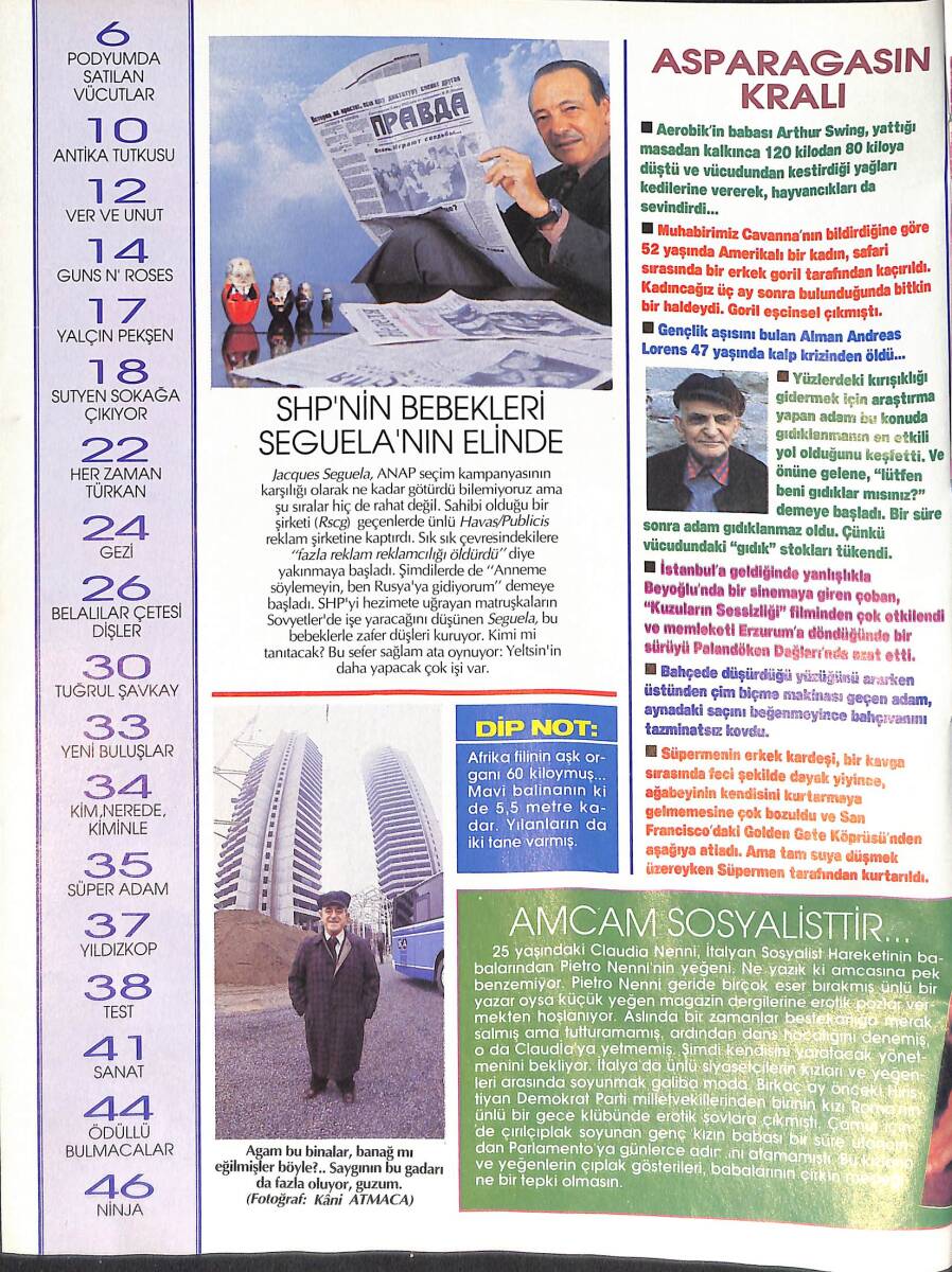 Hürriyet Gazetesi Magazin Dergisi 24-30 Kasım 1991 - Ninja Kaplumbağalar - Guns N' Roses - Türkan Şoray - Bulmaca NDR87834 - 1