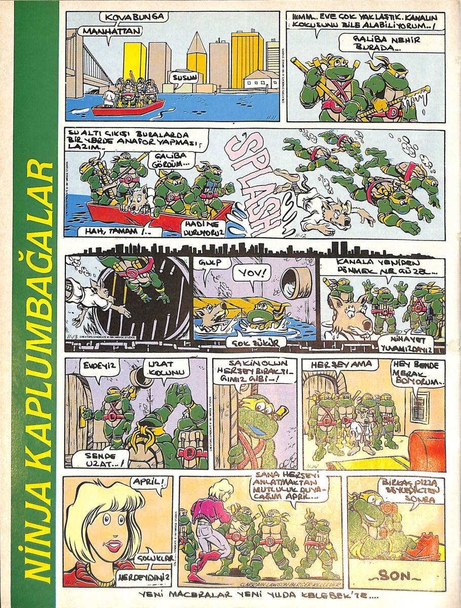 Hürriyet Gazetesi Magazin Dergisi 15-21 Aralık 1991 - Ninja Kaplumbağalar - Deniz Pulaş - Susan Sarandon - Geena Davis -Eric Clapton NDR87831 - 2