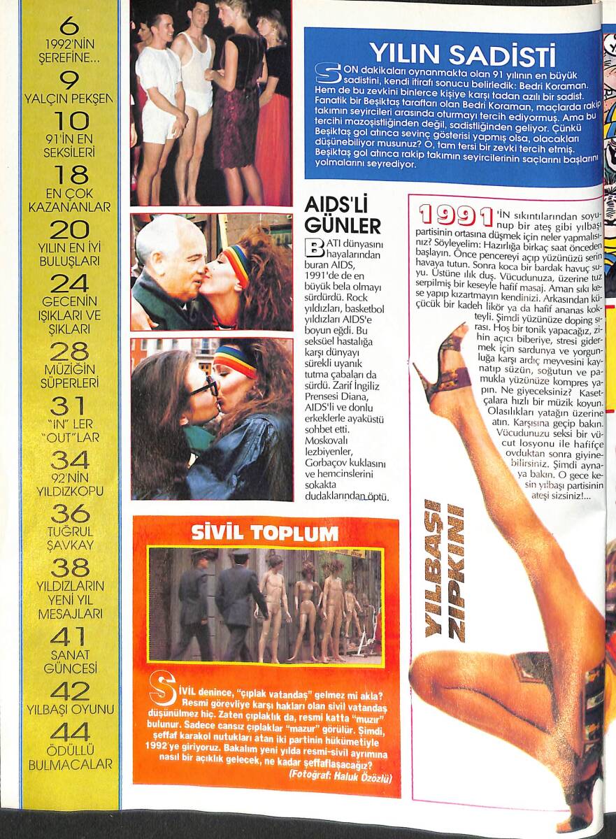 Hürriyet Gazetesi Magazin Dergisi 29 Aralık 1991 - Kayahan - Ayşegül Aldinç - Metin Ali Feyyaz - Cındy Crawford - Müjde Ar - Muazzez Abacı NDR87830 - 1