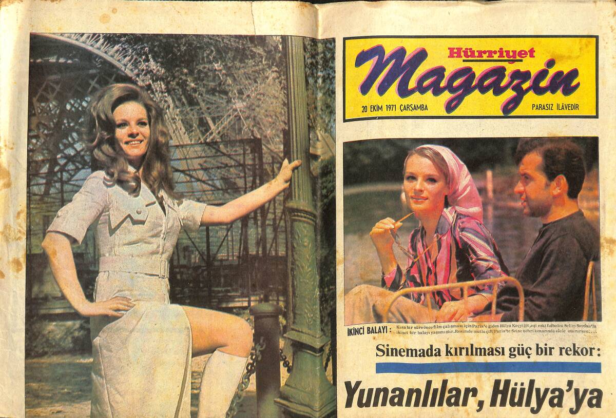 Hürriyet Gazetesi Magazin Eki 20 Ekim 1971 - Hülya Koçyiğit , Yunanistan'dan Bir Milyon Liralık Teklif Almıştır GZ142427 - 1