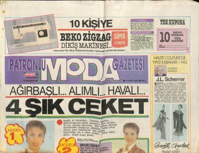 Hürriyet Gazetesi Moda Eki 17 Mart 1992 - Haute Couturede 1992 İlkbahar-Yaz GZ94261 - 1