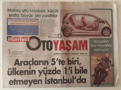 Hürriyet Gazetesi Oto Yaşam 1 Şubat 2006 - Araçların 5te Biri İstanbul da GZ31385 - 1