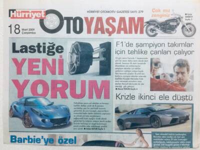 Hürriyet Gazetesi Oto Yaşam 18 Mart 2009 - Lastiğe Yeni Yorum GZ42737 - 1