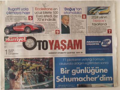 Hürriyet Gazetesi Oto Yaşam Eki 1 Aralık 2004 - Türkler Oto Almak İçin 11 Bin Saat Çalışıyor GZ18715 - 1