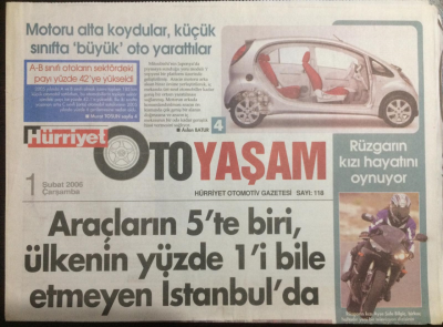 Hürriyet Gazetesi Oto Yaşam Eki 1 Şubat 2006 - En Beğenilen 12 Otomobil Yarın Ödüllerini Alacak GZ21978 - 1