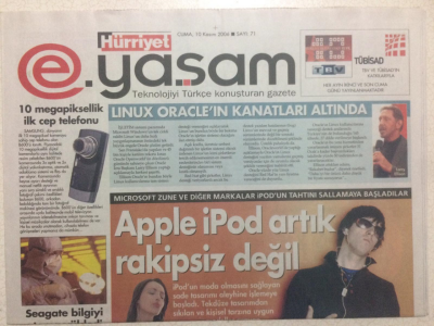 Hürriyet Gazetesi Oto Yaşam Eki - 10 Kasım 2006 - Apple İpod Artık Rakipsiz Değil GZ24454 - 1