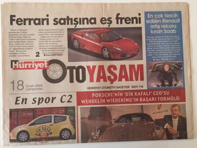 Hürriyet Gazetesi Oto Yaşam Eki 18 Ocak 2006 - Ferrari Satışına Eş Freni GZ26583 - 1