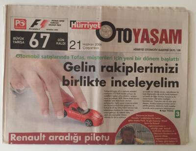 Hürriyet Gazetesi Oto Yaşam Eki 21 Haziran 2006 - Gelin Rakiplerimizi Birlikte İnceleyelim GZ31377 - 1