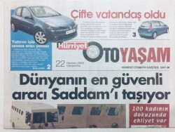 Hürriyet Gazetesi Oto Yaşam Eki 22 Haziran 2005 - Dünyanın En Güvenli Aracı Saddamı Taşıyor GZ43375 - 1