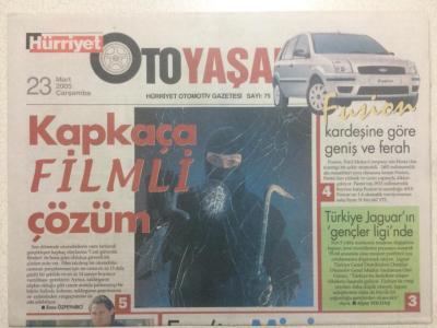 Hürriyet Gazetesi Oto Yaşam Eki - 23 Mart 2005 - Kapkaça Filmli Çözüm, Fasta Mini Macera GZ24448 - 1