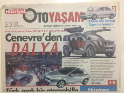 Hürriyet Gazetesi Oto Yaşam Eki - 23 Şubat 2005 - Türk Malı Bir Otomobille Yarışmak Gurur Veriyor GZ24449 - 1