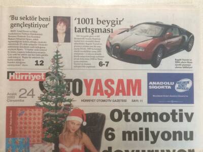 Hürriyet Gazetesi Oto Yaşam Eki 24 Aralık 2003 - 1001 Beygir Tartışması GZ35182 - 1