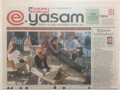 Hürriyet Gazetesi Oto Yaşam Eki - 24 Eylül 2004 - Kablosuz İnternet Kahvehanede GZ24452 - 1