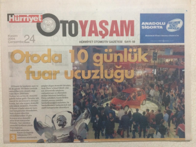 Hürriyet Gazetesi Oto Yaşam Eki 24 Kasım 2004 - Otoda 10 Günlük Fuar Ucuzluğu GZ23849 - 1