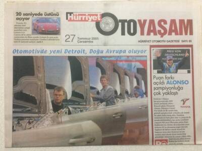 Hürriyet Gazetesi Oto Yaşam Eki 27 Temmuz 2005 - Başrol Türkiyenin GZ47904 - 1