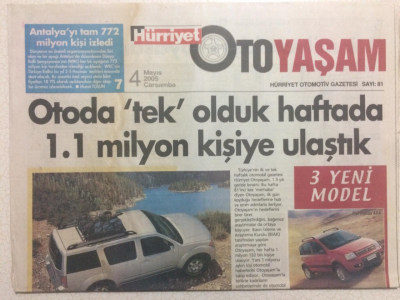 Hürriyet Gazetesi Oto Yaşam Eki 4 Mayıs 2005 - Otoda Tek Olduk Haftada 1.1 Milyon Kişiye Ulaştık GZ23853 - 1