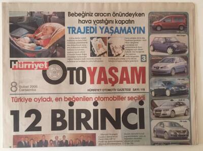Hürriyet Gazetesi Oto Yaşam Eki 8 Şubat 2006 - En Beğenilen Otomobiller Seçildi 12 Birinci GZ31410 - 1
