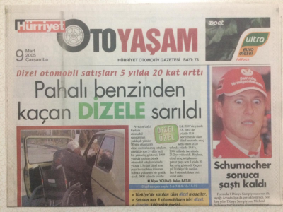 Hürriyet Gazetesi Oto Yaşam Eki - 9 Mart 2005 - Pahalı Benzinden Kaçan Dizele Sarıldı GZ24447 - 1