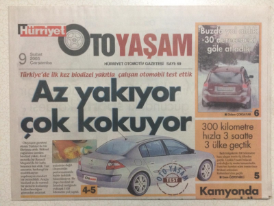 Hürriyet Gazetesi Oto Yaşam Eki 9 Şubat 2005 - Az Yakıyor Çok Kokuyor GZ23851 - 1