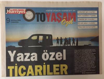 Hürriyet Gazetesi Oto Yaşam Eki - 9 Temmuz 2008 - Yaza Özel Ticariler GZ25324 - 1
