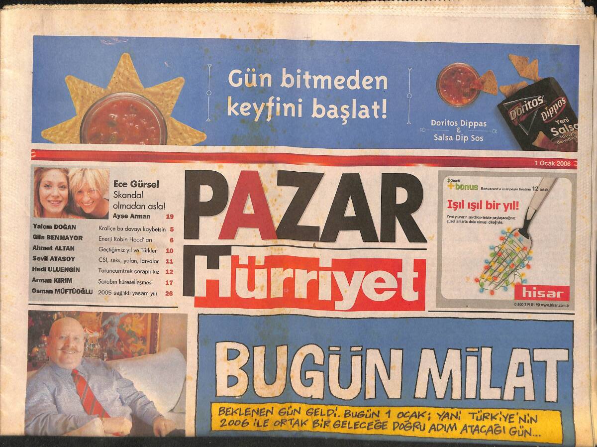 Hürriyet Gazetesi Pazar Eki 1 Ocak 2006 - Beş Kafadarın Zeytin Müzesi - Şarabın Küreselleşmesi GZ158390 - 1