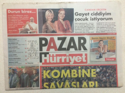 Hürriyet Gazetesi Pazar Eki 10 Eylül 2006 - Candan Erçetin Gayet Ciddiyim Çocuk İstiyorum GZ23870 - 1