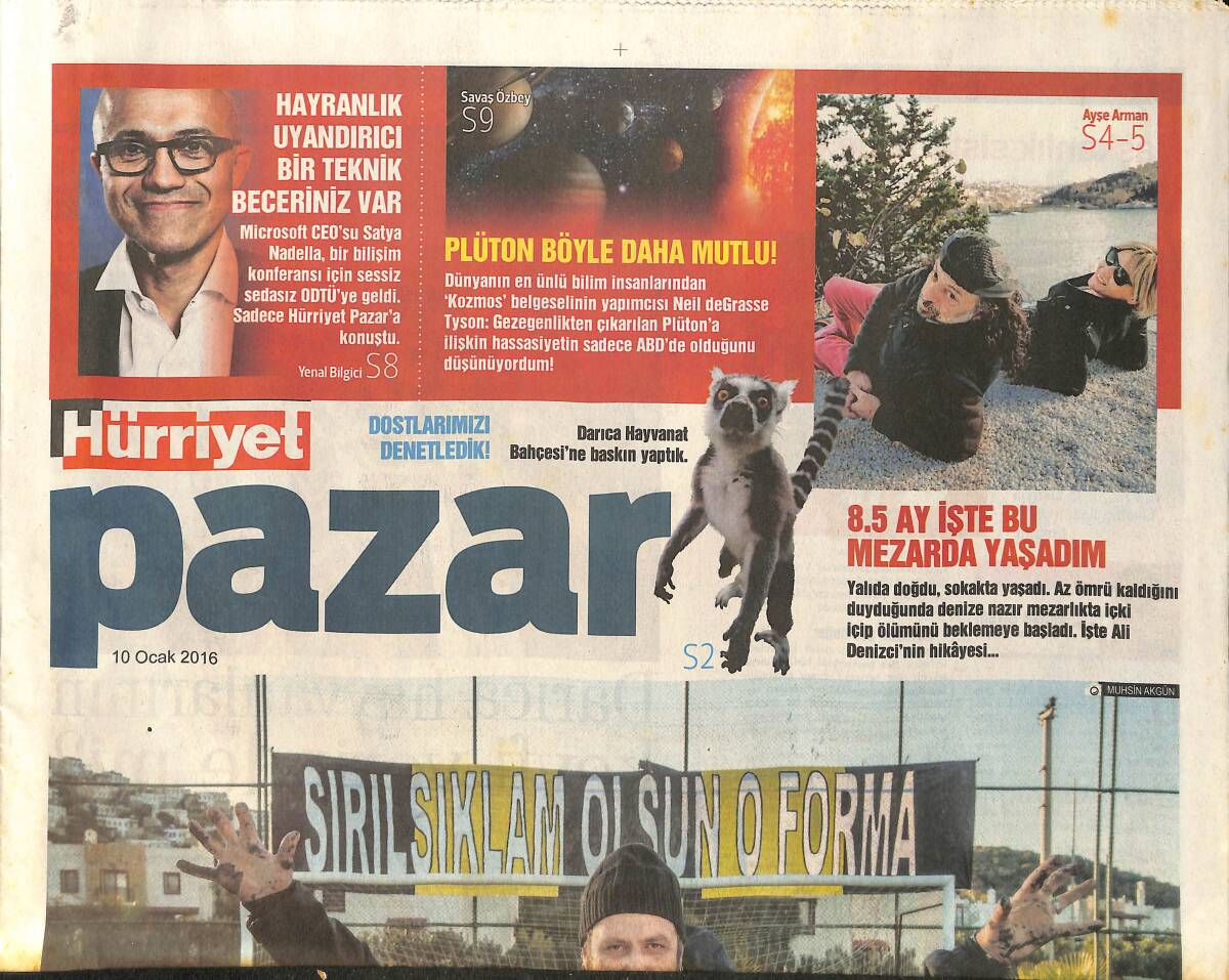 Hürriyet Gazetesi Pazar Eki 10 Ocak 2016 - Nejat İşer: Benden Rol Modeli Falan Olmaz - Serenay Sarıkaya Türk Tipi İdeal Kadın GZ154715 - 1