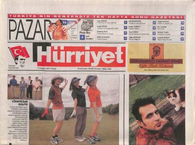 Hürriyet Gazetesi Pazar Eki 11 Kasım 2001 - Asala Babasını Öldürdü , O Ermeni-Türk Dostluğu İçin Çalışıyor GZ113069 - 1