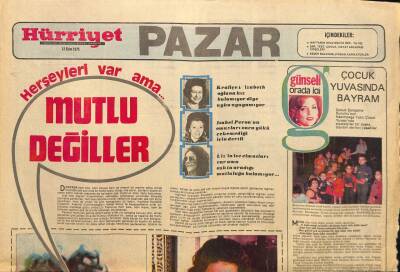 Hürriyet Gazetesi Pazar Eki 12 Ekim 1975 - Kraliçe Elizabeth Bir Anne Olarak Dertli GZ114393 - 1