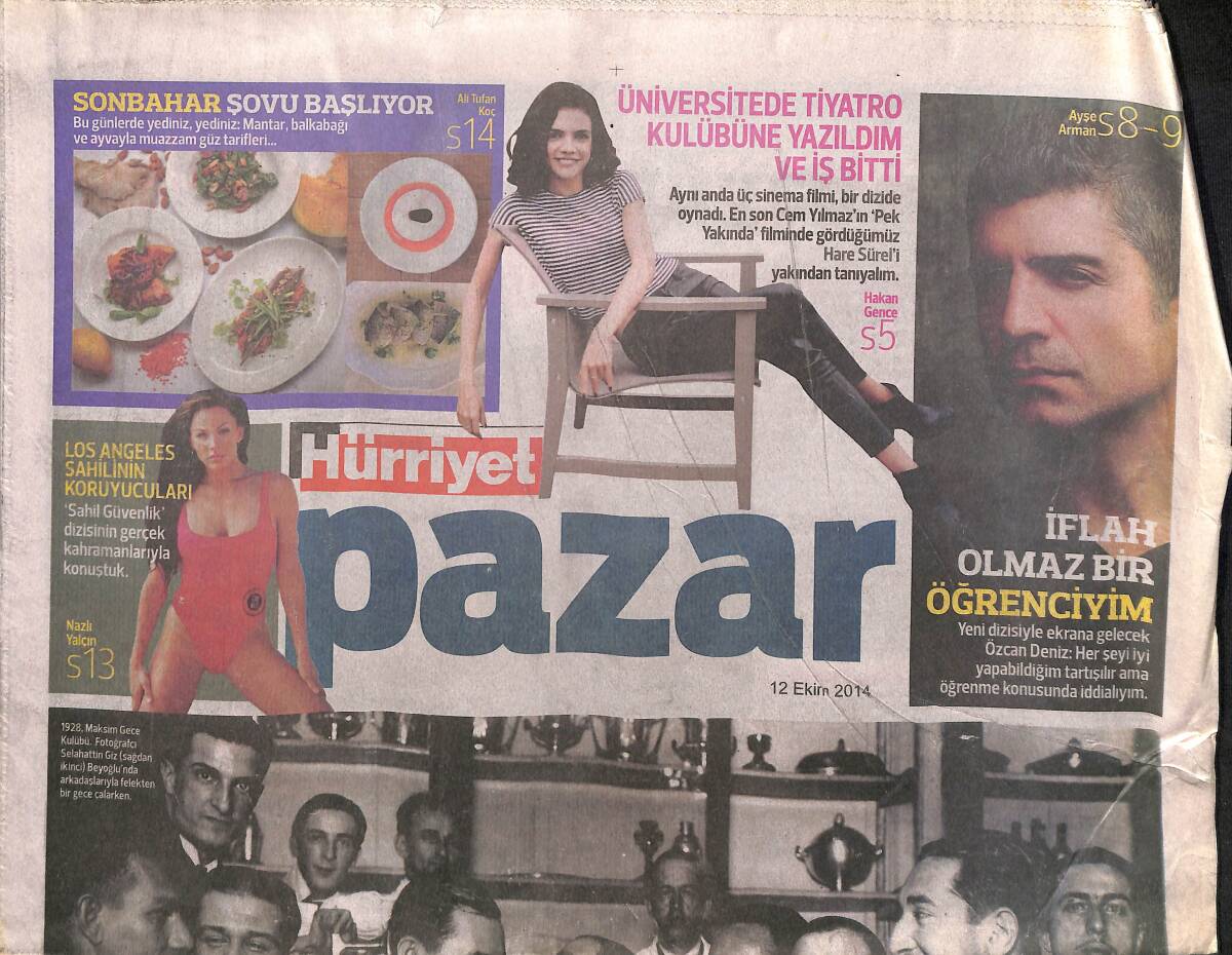Hürriyet Gazetesi Pazar Eki 12 Ekim 2014 - Özcan Deniz 'İflah Olmaz Bir Öğrenciyim' GZ160036 - 1
