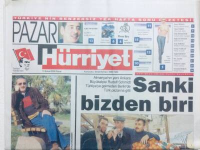 Hürriyet Gazetesi Pazar Eki 13 Şubat 2000 - Rudolf Schmidt,Sanki Bizden Biri GZ42749 - 1