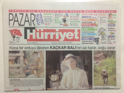 Hürriyet Gazetesi Pazar Eki 15 Eylül 1996 - Koca Bir Orduyu Deviren Kaçkar Balının Azı Karar Çoğu Zarar GZ23883 - 1