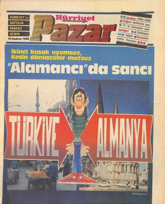 Hürriyet Gazetesi Pazar Eki 15 Haziran 1986 - Alamancıda Sancı - Hale Arpacıoğlu Resimleriyle Kadını Anlattı GZ127074 - 1
