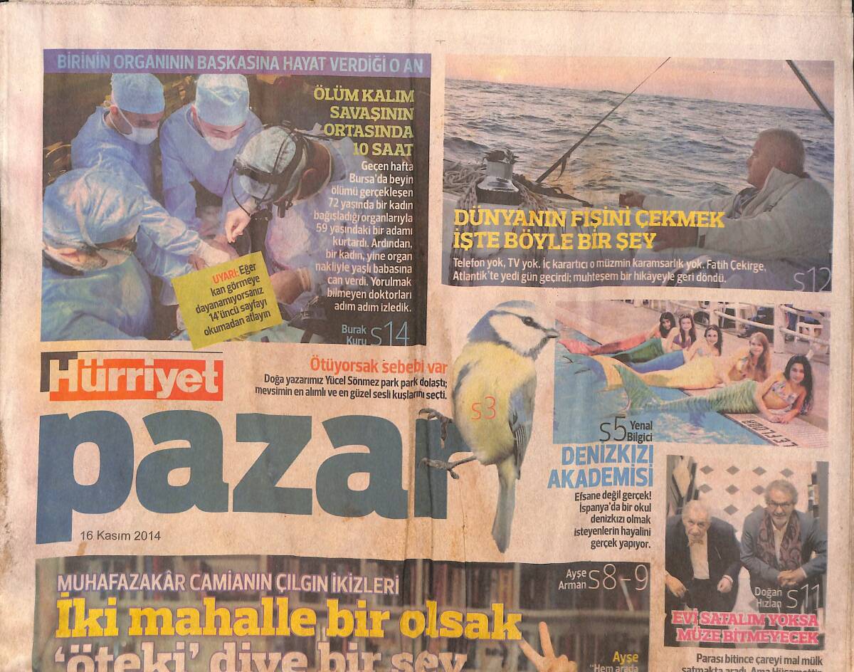 Hürriyet Gazetesi Pazar Eki 16 Kasım 2014 - 583 Sayfa Abdullah Öcalan GZ135182 - 1