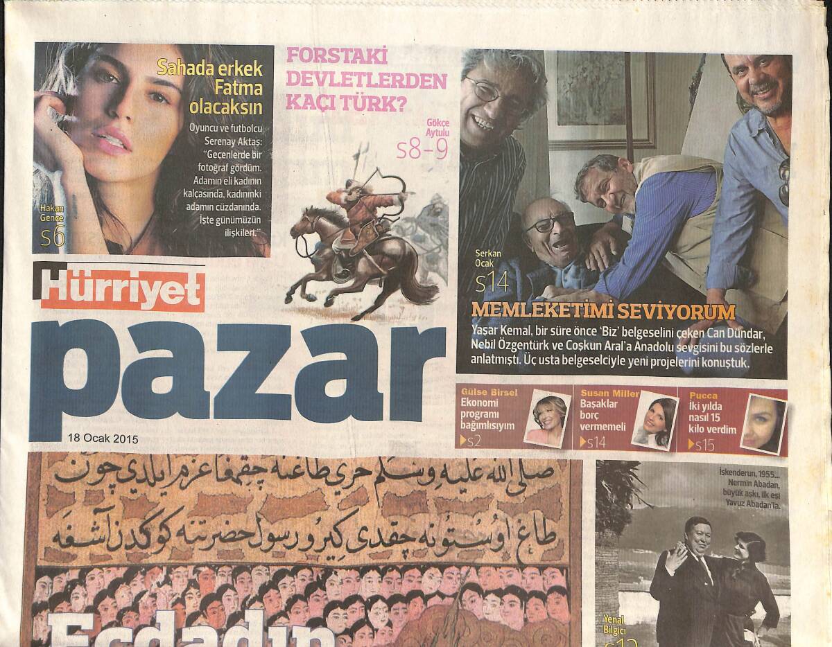 Hürriyet Gazetesi Pazar Eki 18 Ocak 2015 - Ecdadın Gözünden Hz. Muhammed - Forstaki Devletlerden Kaçı Türk GZ135918 - 1