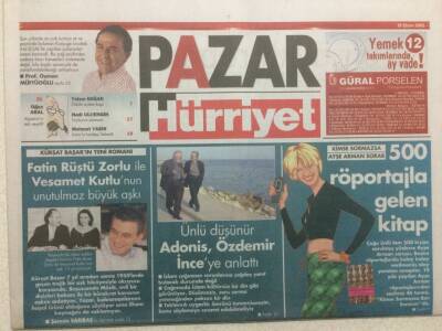 Hürriyet Gazetesi Pazar Eki 19 Ekim 2003 - Fatin Rüştü Zorlu İle Vesamet Kutlunun Büyük Aşkı GZ32726 - 1