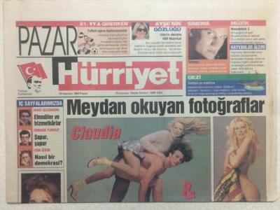 Hürriyet Gazetesi Pazar Eki 19 Haziran 1994 - Hülya Avşar İle Coşalım , Ekranda Bir Kızılderili GZ23859 - 1