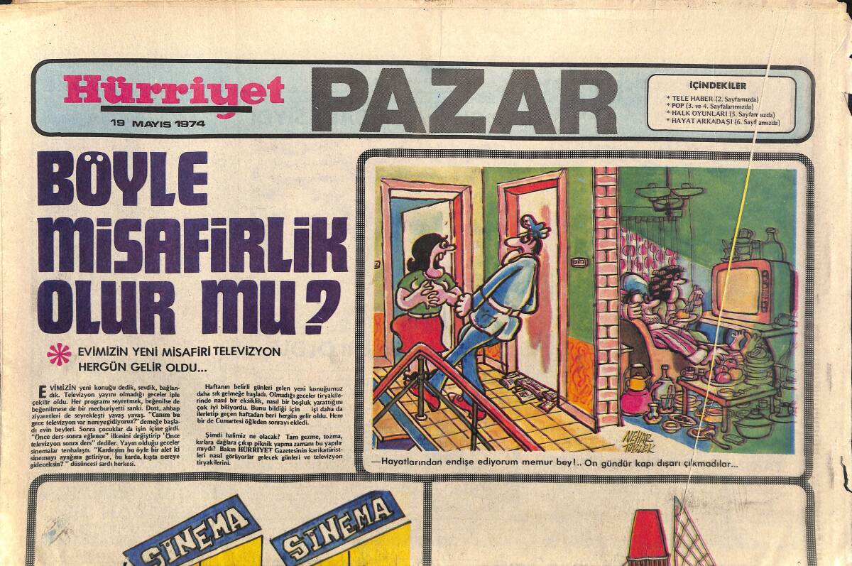 Hürriyet Gazetesi Pazar Eki 19 Mayıs 1974 - Füsun Önal da Kendine Grup Kurdu GZ157985 - 1
