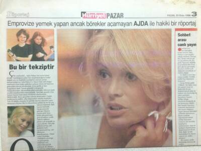 Hürriyet Gazetesi Pazar Eki 20 Ekim 1996 - Ajda Pekkan,Onun Yaşı 40 Küsür GZ35718 - 1