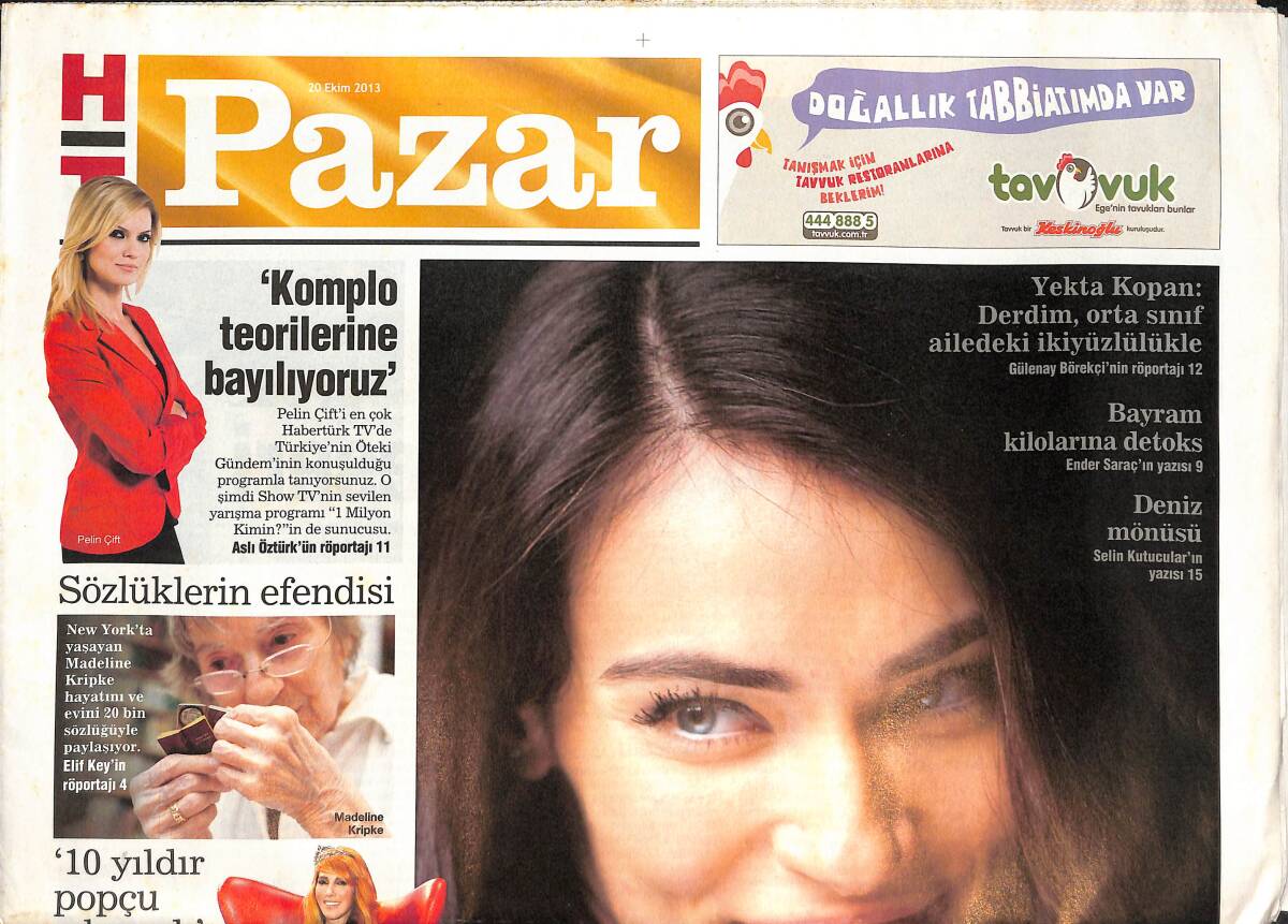 Hürriyet Gazetesi Pazar Eki 20 Ekim 2013 - Hande Yener: 10 Yıldır Popçu Çıkmadı - Casus Filminde Lübnanlı Saadet GZ136379 - 1