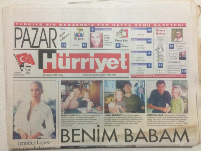Hürriyet Gazetesi Pazar Eki 20 Haziran 1999 - Jennifer Lopez Müzikte De Başarılı GZ23868 - 1