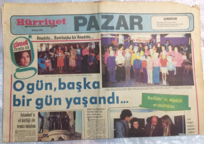 Hürriyet Gazetesi Pazar Eki 20 Nisan 1975 - Ara Gülerin Objektifi Ve Yarattıkları GZ21531 - 1