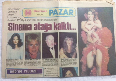 Hürriyet Gazetesi Pazar Eki 20 Ocak 1980 - Sinema Atağa Kalktı, Amerika Sineması Altın Çağını Yaşıyor - GZ21130 - 1