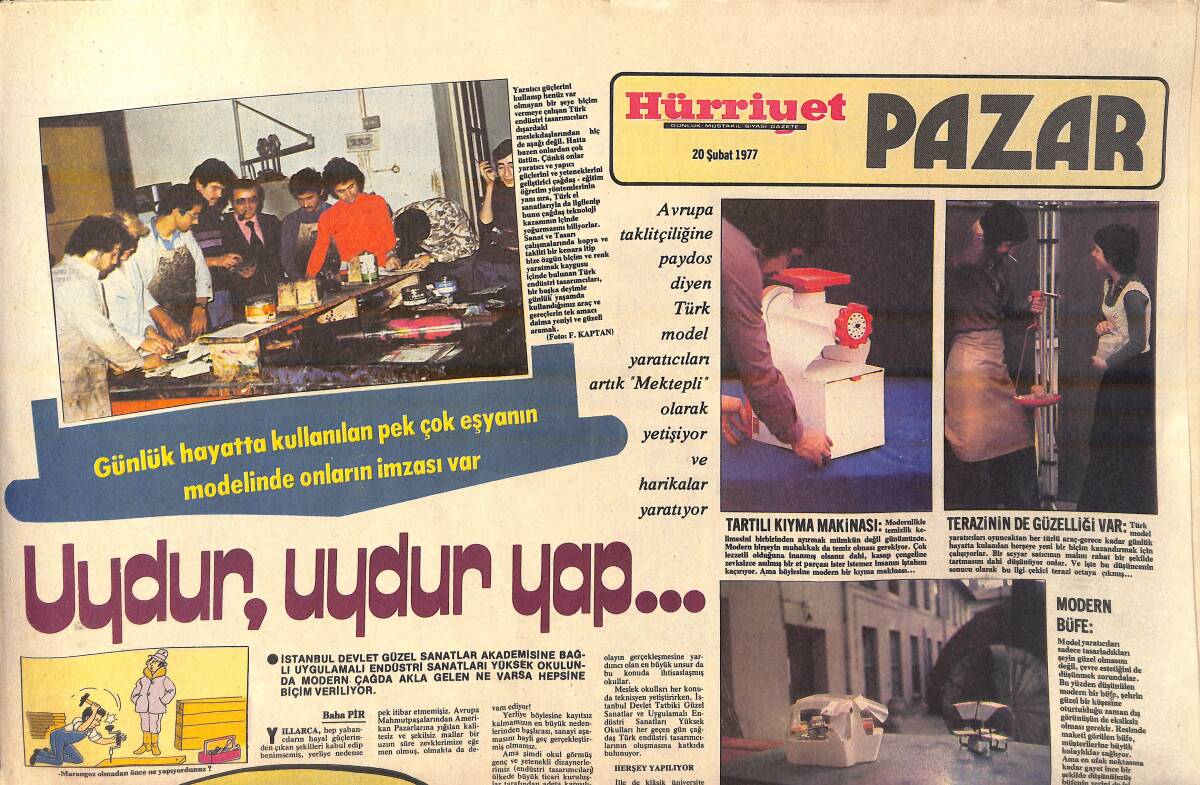 Hürriyet Gazetesi Pazar Eki 20 Şubat 1977 - Ankaralılar Filiz Akın'a Her Gün Hediye Yağdırıyorlar - Levent Kırca'ya Ekran Göründü Ama GZ156662 - 1