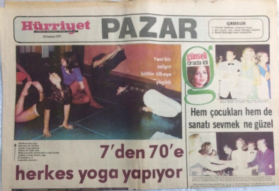 Hürriyet Gazetesi Pazar Eki 20 Temmuz 1975 - 7den 70e Herkes Yoga Yapıyor GZ21527 - 1