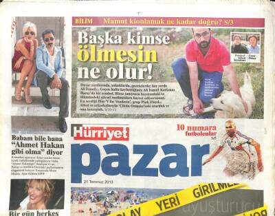 Hürriyet Gazetesi Pazar Eki 21 Temmuz 2013 - Yaslıada Mı Turist Kapısı Mı ? GZ105722 - 1
